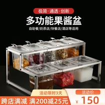 Acrylic share pot stand jam box milk tea shop special ice powder seasoning box with lid distribution box rack barbecue commercial