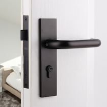 Taiwan Yibili aluminum lock indoor door lock split bedroom door lock simple modern black handle lock lock
