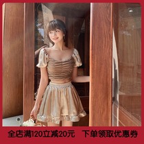 Xia swimsuit women 2021 New thin belly covered belly hot spring split fashion small chest conservative students three-piece set