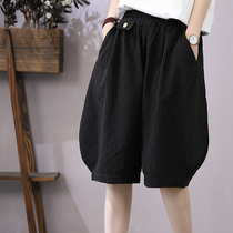 Han Soyi retro art Summer thin section 50% Pants Light Cage Pants Woman Loose slim and high waist casual shorts