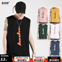 BJHG reckless homemade summer sleeveless vest short sleeve T-shirt mens Tide brand loose fitness Sports Basketball waistcoat