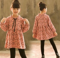 Female baby spring and autumn dress children fashionable girl flower children dress foreign princess dress
