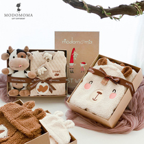  Newborn gift box supplies Baby clothes mens and womens treasure autumn and winter clothes thickened warm one-piece climbing clothes Christmas gifts