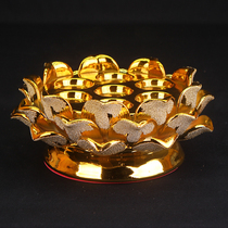 Ceramic Gold Sands Seven Stars Lotus seat for Buddhist temples Gold sand 7 grain Crisp Oil Grain Candle Holders Candle Holders Candle Holders