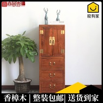 Chinese style solid wood corner cabinet bedroom camphor wood storage with door storage side corner cabinet living room corner small bucket cabinet
