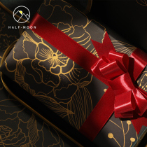 Half Moon Mothers Day wrapping paper Black texture quality Business gifts Spring Festival gifts for mother flowers