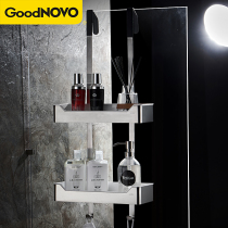 Showdown glass door 304 stainless steel bathroom hanging basket toilet non-hole rack shower room double-layer rack