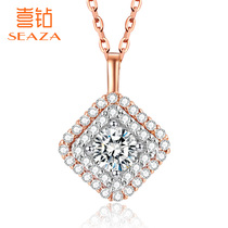Diamond necklace womens fashion hollow four-leaf clover two-color 18K gold diamond pendant exquisite choker