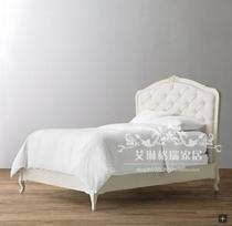 Export American Country Soft Wood Soft Bag Bed Young Bedroom Single Bed Vintage Modern Sculpture Princess Bed Customized