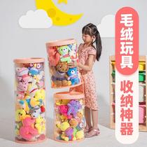 Doll containing barrel wool suede toy paparazzi Puppet magnified doll transparent pvc containing cylinder basket cylindrical