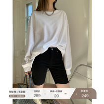 MSBEAST denim series waist lifting hip elastic denim riding pants women spring and summer thin soft black