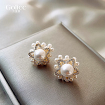 Combined Woven Pearls Pentagram Ear Ornaments 2022 New Tide Earrings Female Niche Design Sensational Ear Nail