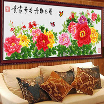 Cross stitch 2021 New Line embroidery living room bedroom large six feet peony self embroidery hand blossom rich big