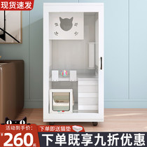 Solid Wood Cat Cage Cat Villa Luxury Cat Nest Indoor Home Cat House Triple Cat Cabinet Two Floors Breeding Mega Cat House