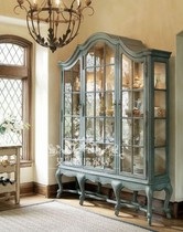 American countryside solid wood wine cabinet European-style modern glass door dining side cabinets display cabinets French style retro containing lockers