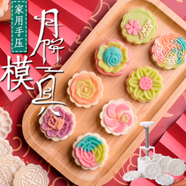 Ice skin mooncake mold Household model printing cartoon hand-pressed mung bean cake 50g75g100g abrasive