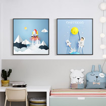 Nordic Children's Room Decorative Painting Bed Head Boy Girl Room Picketing Space Astronaut Mural