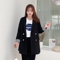Fat girl suit jacket 2021 spring large size womens clothing fat mm medium and long 220 pounds of professional clothes thin suit