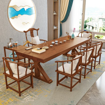 Solid Wood tea table new Chinese Zen tea table log Tea Table Office guests tea integrated kung fu tea table and chair combination