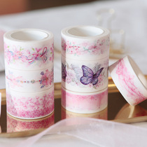 Paper dyed cherry blossom series and paper tape creative hipster cute watercolor decoration hand book adhesive sticker 12 models