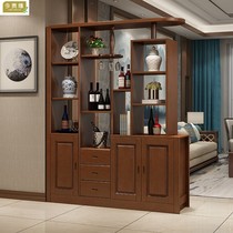 Solid wood simple modern Chinese style hall cabinet wine cabinet 1 6 meters partition entrance cabinet shoe cabinet foyer double-sided screen cabinet