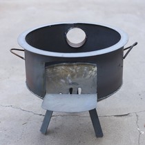 Rural home heating winter large belly smoke pipe sideboard firewood stove outdoor picnic wood fire stove big pot stove