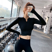 Yoga Clothes Woman Upper Body Girl Elastic Tight Net Red Sexy Fitness Suit Running Training Long Sleeve Sports Blouse