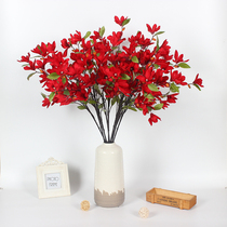 Simulation jade orchid fake flower living room decoration large jade Lan single branch New Chinese wedding flower flower arrangement dry flower swaying pieces