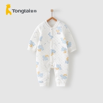 Tongtai autumn and winter New 1-18 months baby children male and female Baby Home Open warm jumpsuit climbing suit