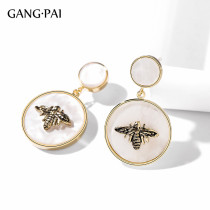 Silver pin temperament earrings female small cute Net Red Bee geometric niche earring 2021 New Tide winter earrings