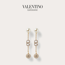 VALENTINO VALENTINO GARAVANI VLOGO imitation pearl with crystal earrings earrings
