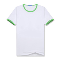 T-shirt custom heavy 200g modal solid color contrast round neck short-sleeved T-shirt cultural shirt overalls