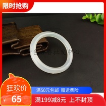 White Manau bracelet womans original colour round strip pure jade medullary jade bracelet heathen fluorescent natural ice seed fine bracelet female jade bracelet