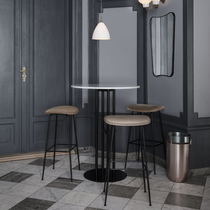 Nordic light luxury and simple wrought iron marble tea shop high foot negotiation table coffee table bar table small round table