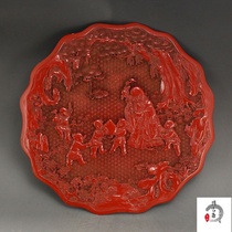 Folk collection old lacquer relief boy birthday disc ornaments