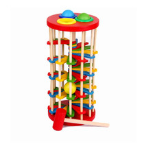 Early education toys Children babies infants 1-3 years old hand-eye coordination banging games wooden colored knocking balls falling ladders
