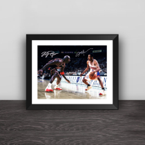 Iverson VS Jordan classic matchup solid wood decorative photo frame Photo wall table pendulum hanging frame ornaments Home murals