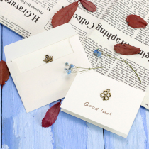 New metal card Korean stationery re-engraved memory mini folding card bouquet card birthday card blessing card