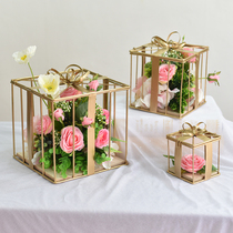 European Wrought iron gift ornaments Nordic creative home decorations Wedding reception area window simulation silk floral art