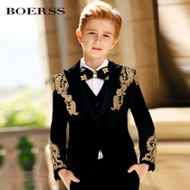 BOERSS childrens suit suit boys dress suit British style middle child performance host catwalk performance suit