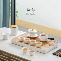 Thirty-four-year-old Ruyi tea set set home set of high-end light luxury tea small set of kung fu tea set modern and simple