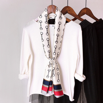 Korean version of the new narrow slender small silk scarf womens spring and autumn and summer wild scarf scarf fashion decorative streamer gauze