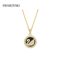 (Double 11) Swarovski leather swan love swan clavicle necklace women