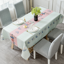 Nordic cotton linen waterproof hot wash free tea table cover desk cloth rectangular dining table cloth Internet-famous home table cloth