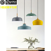 Nordic simple modern single-headed chandelier Bar Restaurant Bar Staircase Clothing Barber shop Bedroom Macaron lampshade