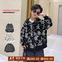 Children's coat 2021 spring and autumn new cuhk children's printed coat cardigan children's clothing boys foreign style vests Korean tide