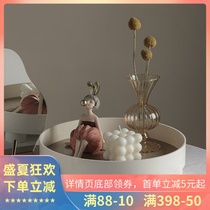 Modern simple storage plate Bathroom toilet Cloakroom Jewelry aromatherapy tray set round light luxury ins wind