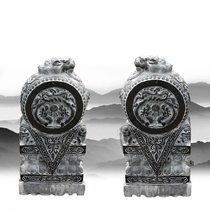 Stone sculpted green stone made of old door mound Chinese imitation ancient hug drum stone outdoor doorway stone Kirin ancient wind quad courtyard decoration