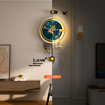Restaurant background wall hanging watch decoration light luxury clock wall clock living room modern simple home fashion wall hanging clock lamp