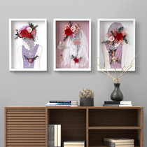Handmade dried flower photo frame flower specimen three-dimensional dried flower eternal flower rose diy finished hanging wall table home decoration